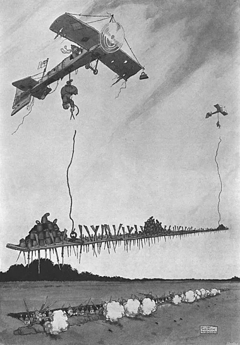 Framed Print : Patent Applied For, Heath Robinson WW1 cartoon Framed Print : Patent Applied For, Heath Robinson WW1 cartoon