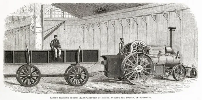 Framed Print : Patent Traction Engine 1863 Framed Print : Patent Traction Engine 1863