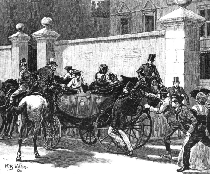 Framed Print : Pates assault on Queen Victoria Framed Print : Pates assault on Queen Victoria