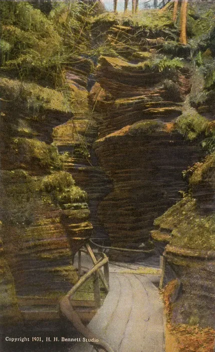 Framed Print : The Path in Witches Gulch, Wisconsin River, Wisconsin, USA Date: 1932 Framed Print : The Path in Witches Gulch, Wisconsin River, Wisconsin, USA Date: 1932
