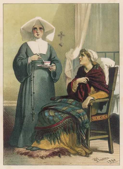 Framed Print : PATIENT AND NURSE / 1880 Framed Print : PATIENT AND NURSE / 1880