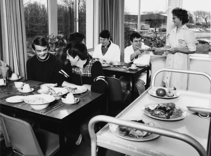 Framed Print : Patients in cafeteria, Medical Centre, Hendon Framed Print : Patients in cafeteria, Medical Centre, Hendon