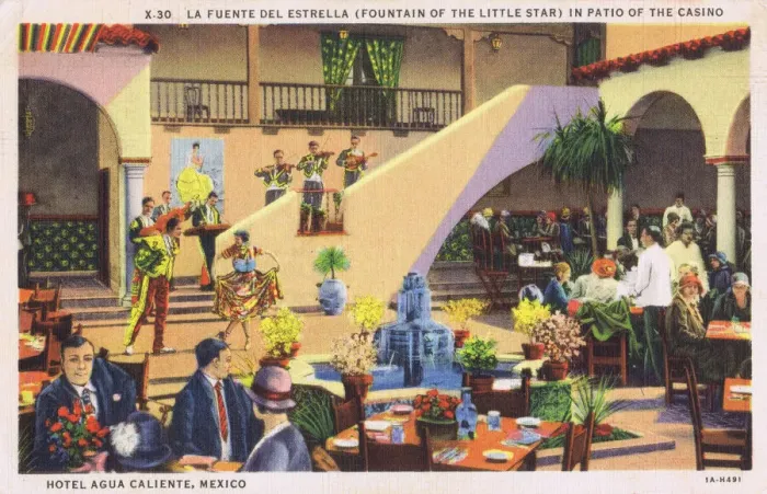 Framed Print : Patio of the Casino at the Hotel Agua Caliente, Mexico Framed Print : Patio of the Casino at the Hotel Agua Caliente, Mexico