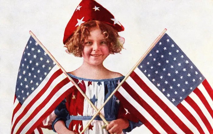 Framed Print : Patriotic Child Date: 1907 Framed Print : Patriotic Child Date: 1907