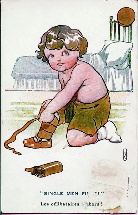 Framed Print : Patriotic postcard, Little boy puts on uniform - single men first! Date: 1914-1918 Framed Print : Patriotic postcard, Little boy puts on uniform - single men first! Date: 1914-1918
