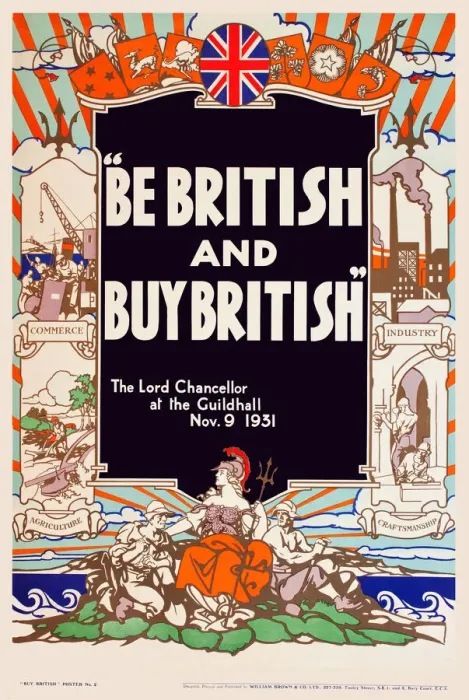 Framed Print : Patriotic poster, Be British and Buy British Framed Print : Patriotic poster, Be British and Buy British