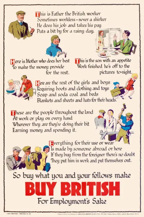 Framed Print : Patriotic poster, Buy British - What you & your fellows make Framed Print : Patriotic poster, Buy British - What you & your fellows make