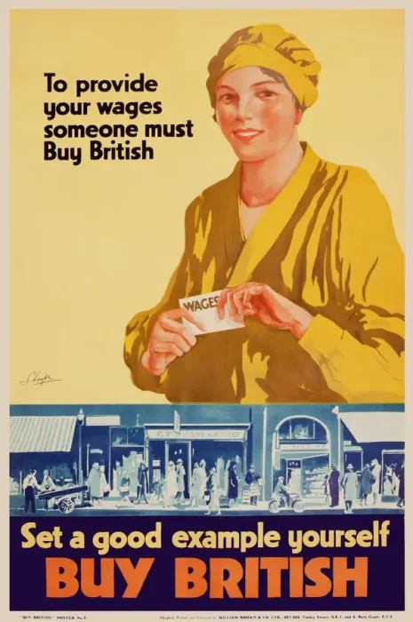 Framed Print : Patriotic poster, Buy British - To provide your wages Framed Print : Patriotic poster, Buy British - To provide your wages