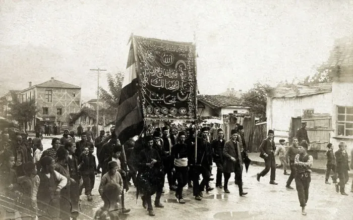 Framed Print : Patriotic Turkish marchers at start of Italo-Turkish War Framed Print : Patriotic Turkish marchers at start of Italo-Turkish War