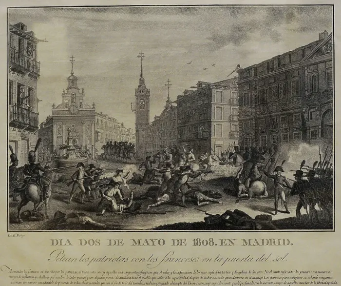 Framed Print : Patriots fight against French at the Puerta del Sol, Madrid Framed Print : Patriots fight against French at the Puerta del Sol, Madrid