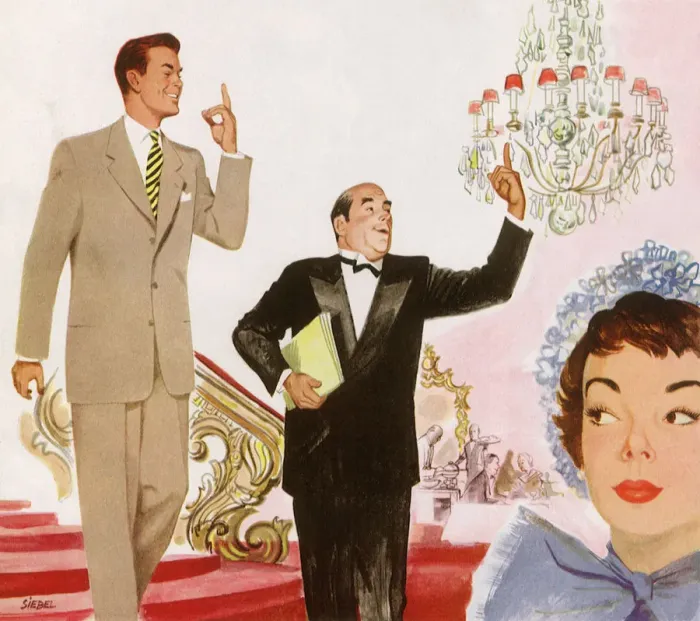 Framed Print : Patron Apes Maitre d Date: 1950