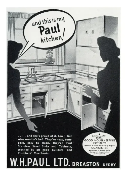 Framed Print : Paul kitchen advertisement, c. 1952 Framed Print : Paul kitchen advertisement, c. 1952