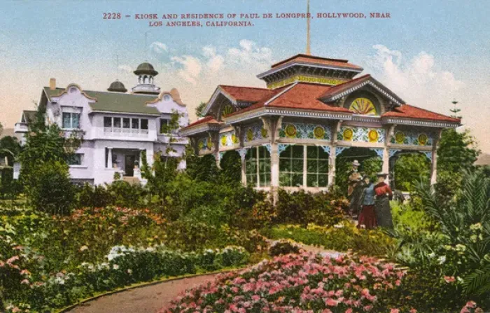Framed Print : Paul de Longpre in the garden of his home in Hollywood Framed Print : Paul de Longpre in the garden of his home in Hollywood