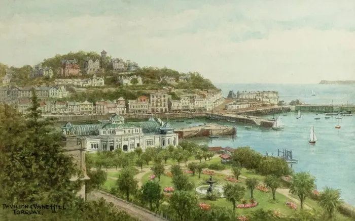 Framed Print : Pavilion and Vane Hill, Torquay, South Devon Framed Print : Pavilion and Vane Hill, Torquay, South Devon