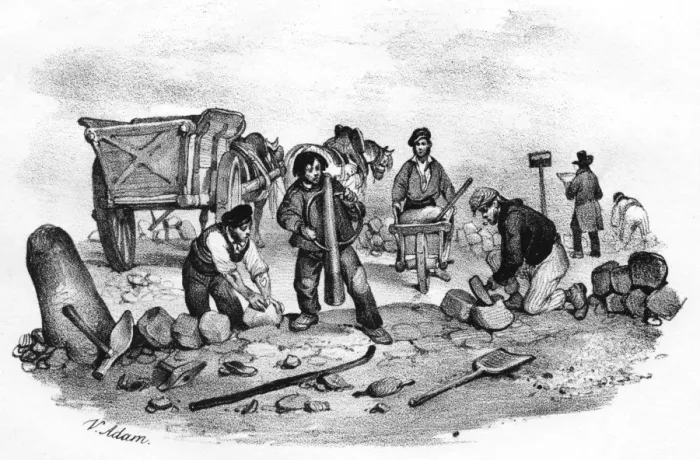 Framed Print : Paving a French Street Framed Print : Paving a French Street