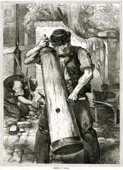 Framed Print : Paviors at work, England 1867 Framed Print : Paviors at work, England 1867