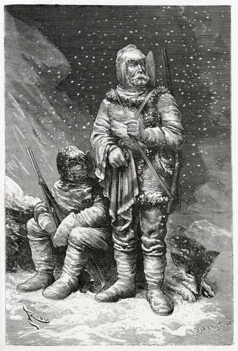 Framed Print : Payer and Weyprecht, Austrian lieutenants, in their Arctic dress Date: 1874 Framed Print : Payer and Weyprecht, Austrian lieutenants, in their Arctic dress Date: 1874