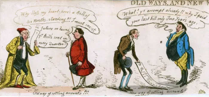 Framed Print : PAYING BILLS C1830 Framed Print : PAYING BILLS C1830