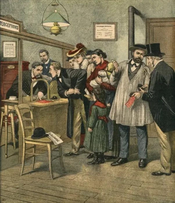 Framed Print : Paying Taxes / 1903 Framed Print : Paying Taxes / 1903