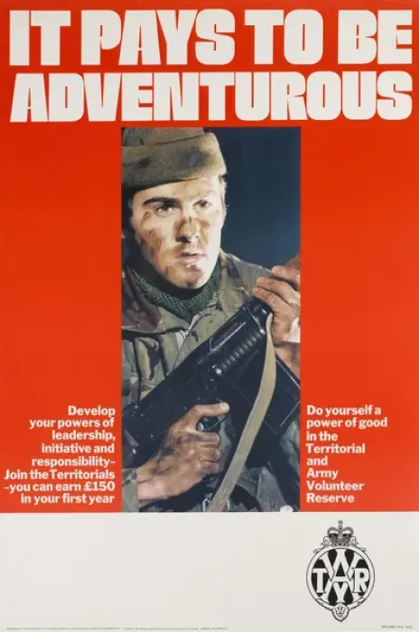 Framed Print : It pays to be adventurous ? Territorial and Army Volunteer R Framed Print : It pays to be adventurous ? Territorial and Army Volunteer R