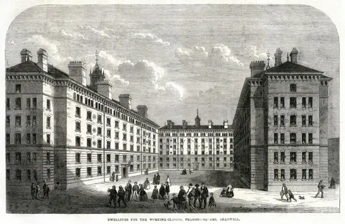 Framed Print : Peabody Square, Islington 1867 Framed Print : Peabody Square, Islington 1867