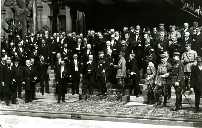 Framed Print : Peace celebration in Paris, Foch, Joffre and Poincare Framed Print : Peace celebration in Paris, Foch, Joffre and Poincare