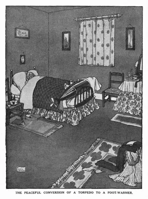 Framed Print : When Peace Comes Along by Heath Robinson, WW1 Framed Print : When Peace Comes Along by Heath Robinson, WW1