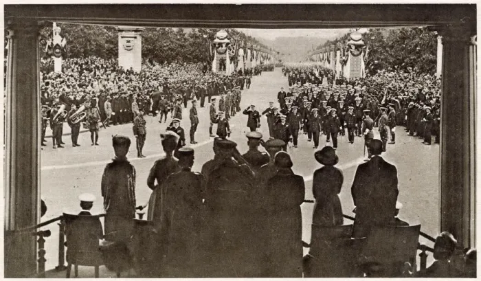 Framed Print : Peace Day Celebrations - Royal Watching in Pavilion 1919 Framed Print : Peace Day Celebrations - Royal Watching in Pavilion 1919