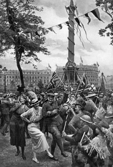 Framed Print : Peace Day in Trafalgar Square by Eduardo Matania Framed Print : Peace Day in Trafalgar Square by Eduardo Matania