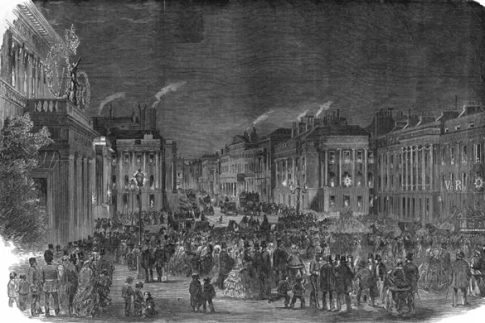 Framed Print : Peace illuminations at Waterloo Place, London Framed Print : Peace illuminations at Waterloo Place, London