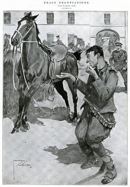 Peace Negotiations by Lawson Wood WW1 horses