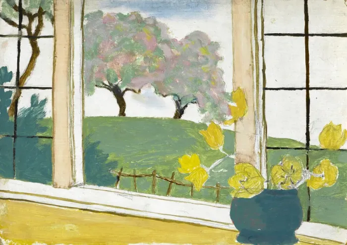 Framed Print : Peaceful scene through an open window, WW1 Framed Print : Peaceful scene through an open window, WW1