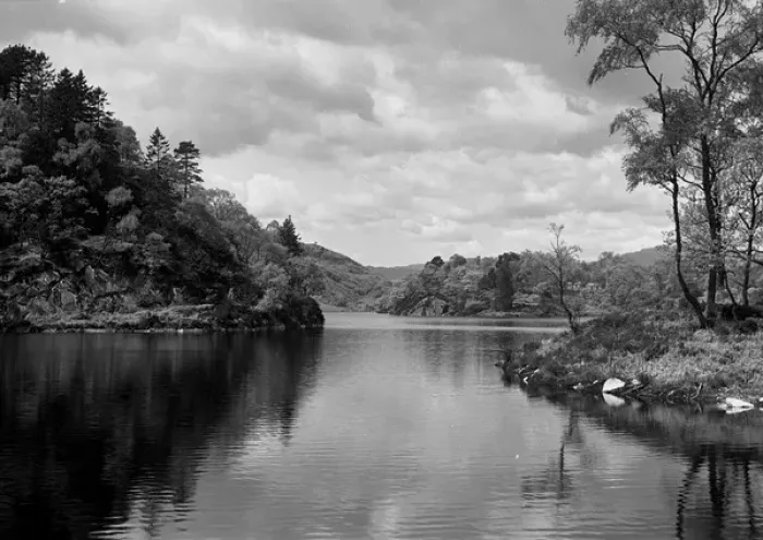 Framed Print : Peaceful scenery with water and trees, Scotland Framed Print : Peaceful scenery with water and trees, Scotland