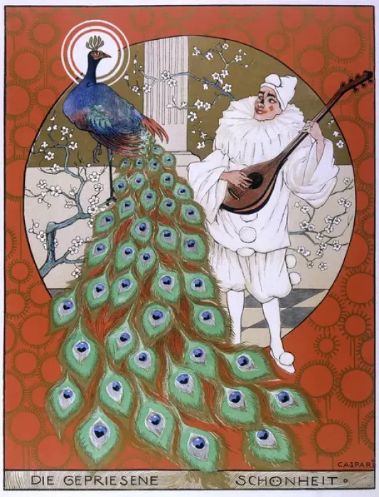 Framed Print : Peacock and Pierrot Framed Print : Peacock and Pierrot