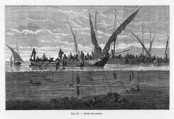 Framed Print : Pearl Fishing / 1870 Framed Print : Pearl Fishing / 1870