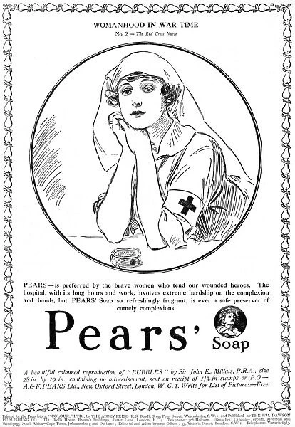 Pears Soap advertisement, Red Cross Nurse, WW1