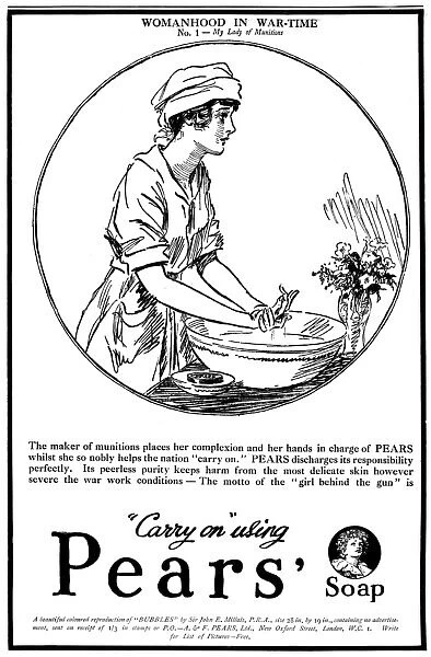 Pears Soap Advertisement, WW1 - munitions worker