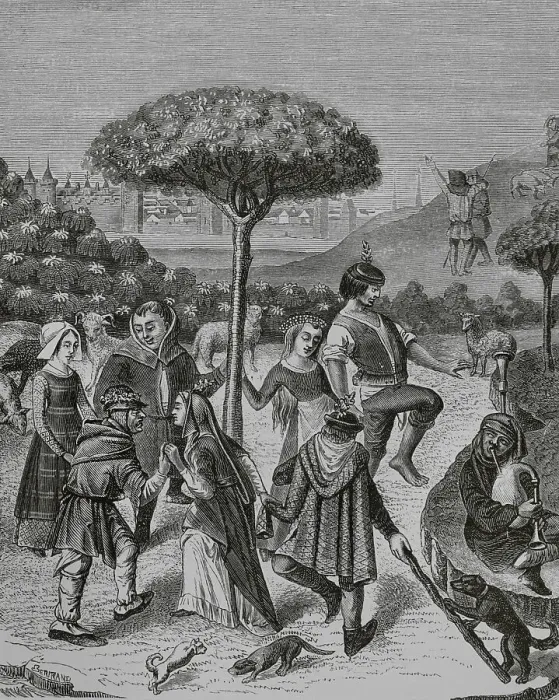 Framed Print : Peasant dances of the May Feasts. Facsimile of Framed Print : Peasant dances of the May Feasts. Facsimile of