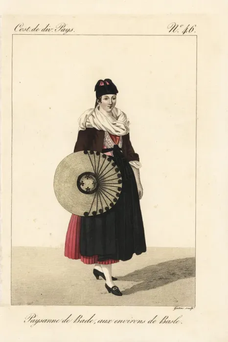 Framed Print : Peasant woman of Baden, Switzerland, 19th century Framed Print : Peasant woman of Baden, Switzerland, 19th century