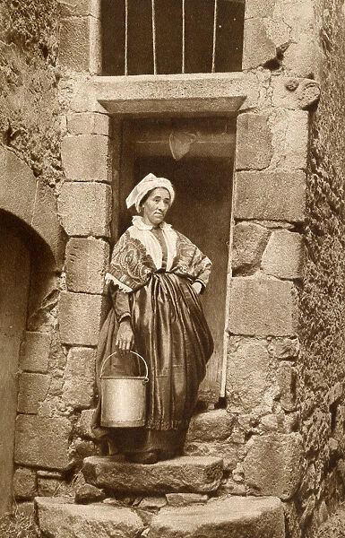 Peasant woman with pail, Auvergne, France