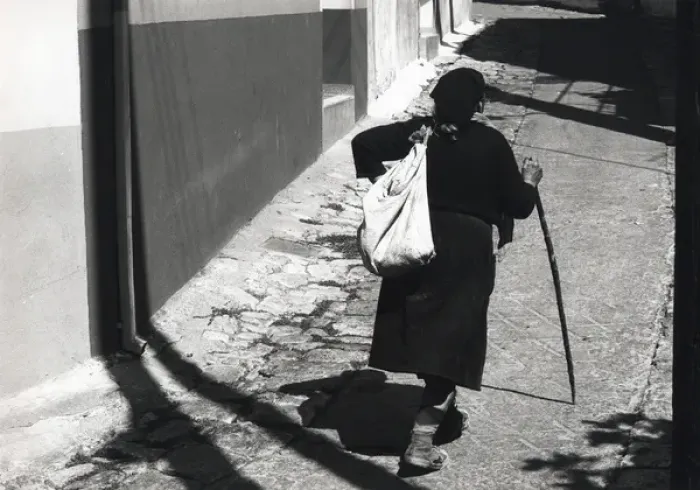 Framed Print : Peasant woman in street, Greece Framed Print : Peasant woman in street, Greece