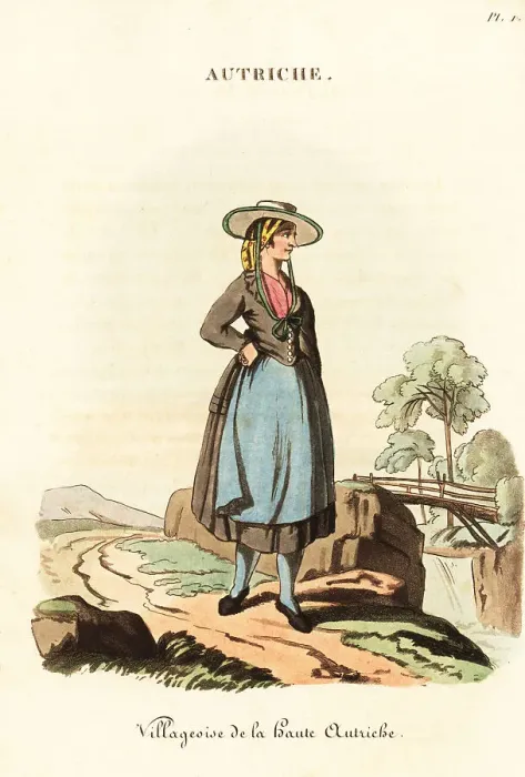 Framed Print : Peasant woman of Upper Austria, 18th century Framed Print : Peasant woman of Upper Austria, 18th century