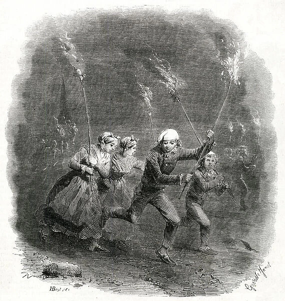 Peasants celebrating Christmas Eve at Tonniens 1854