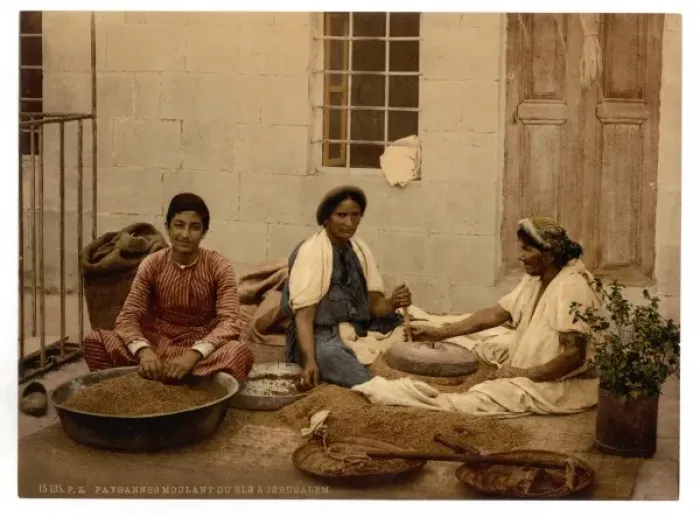 Framed Print : Peasants grinding corn at Jerusalem, Holy Land Framed Print : Peasants grinding corn at Jerusalem, Holy Land