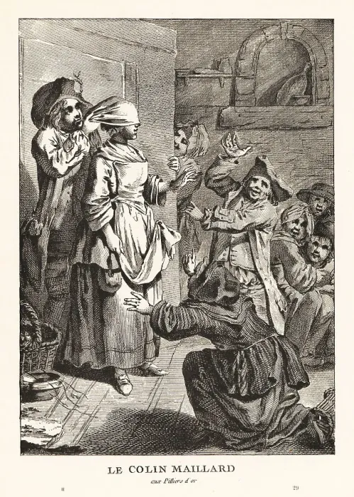 Framed Print : Peasants playing blind man's buff. 17th century