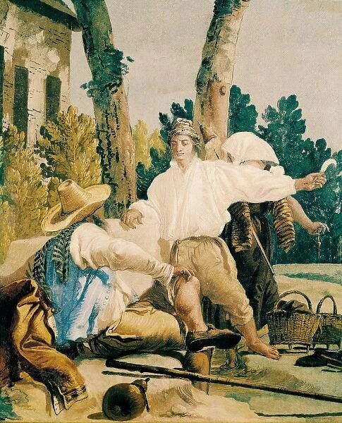 Peasants at rest. 1757. ITALY. Vicenza. Villa