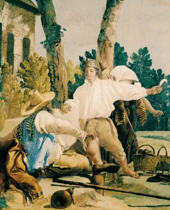 Framed Print : Peasants at rest. 1757. ITALY. Vicenza. Villa Framed Print : Peasants at rest. 1757. ITALY. Vicenza. Villa
