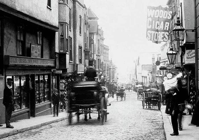 Framed Print : Peascod Street Windsor Victorian period Framed Print : Peascod Street Windsor Victorian period