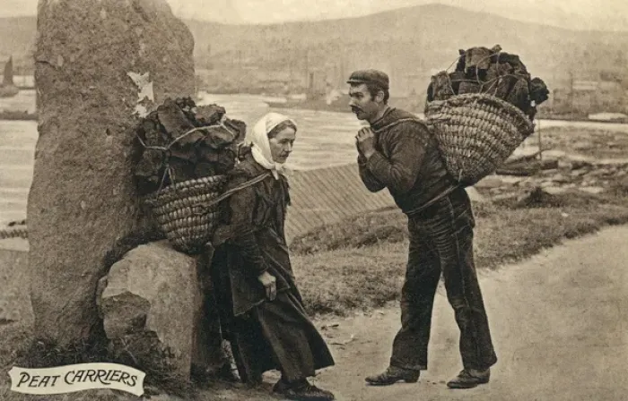 Framed Print : Peat Carriers, Scotland Framed Print : Peat Carriers, Scotland