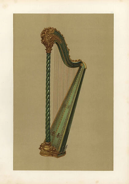 Pedal harp in green and gold owned by King George IV